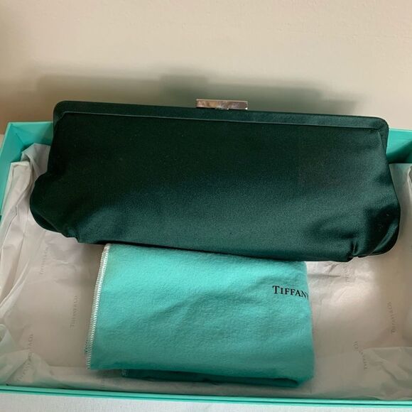 Tiffany & Co. Holly Satin Clutch - Green - EUC - Picture 9 of 16
